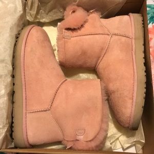 UGG Mini Bailey Bow Stripe Pink SZ 11